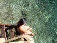 getting into water from deck 